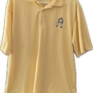 Nike Yellow Polo Shirt Classic Design Short Sleeves
